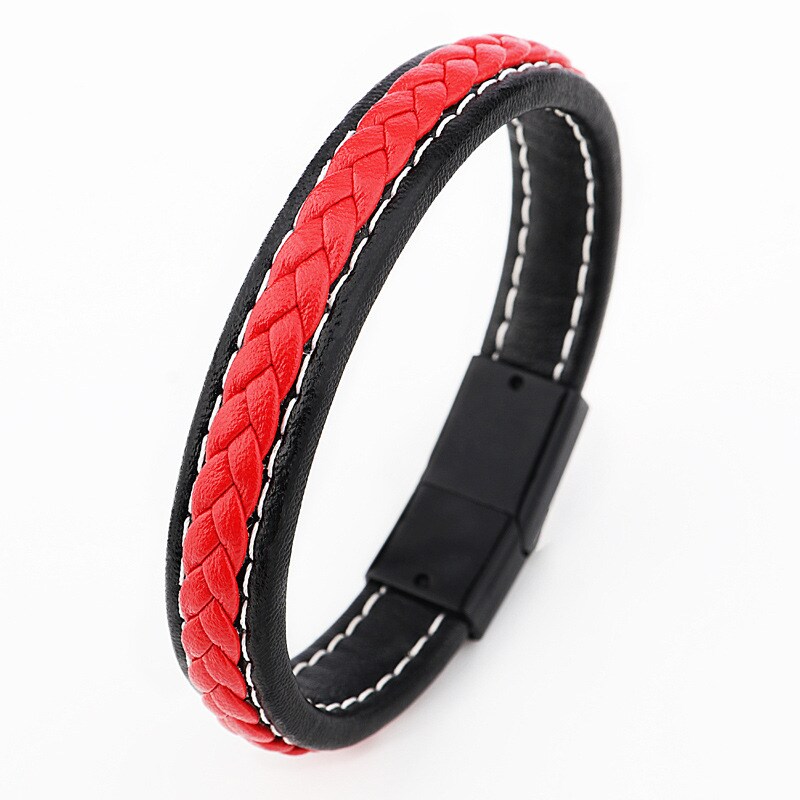 1 Piece Simple  Daily Style Woven Shape PU Men's Bracelet 